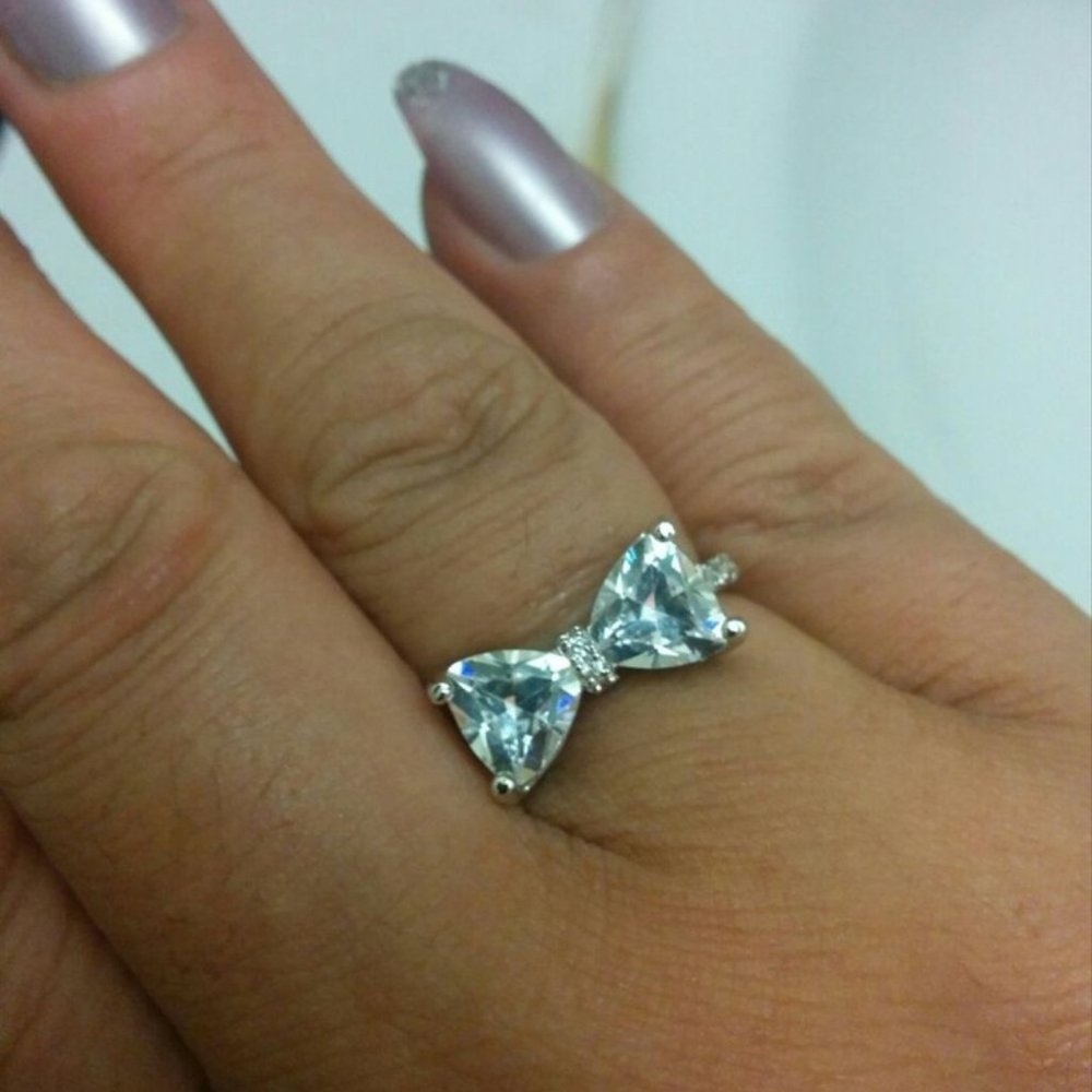 1 day SALE! 925 Sterling White Sapphire Bow Ring🌹 - Picture 13 of 14